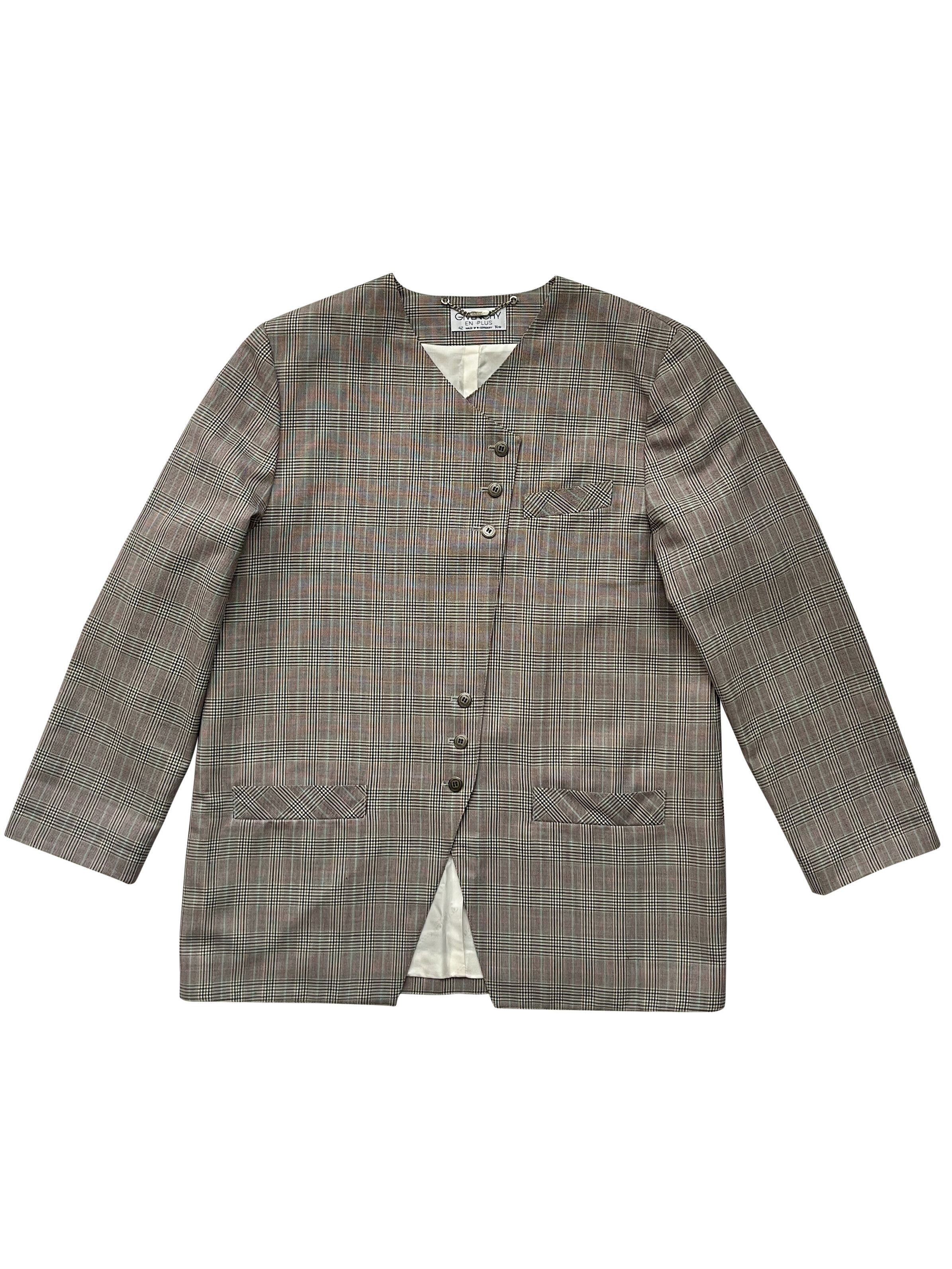 Givenchy ⚡️QUICK SALE⚡️1980's Givenchy en Plus Beige/Green Jacket Size L / US 10 / IT 46 - 1 Thumbnail