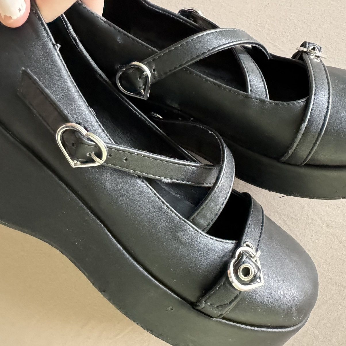 Other Lolita cross Strap Heart Buckle Platform Mary Janes Size US 7 / IT 37 - 10 Thumbnail