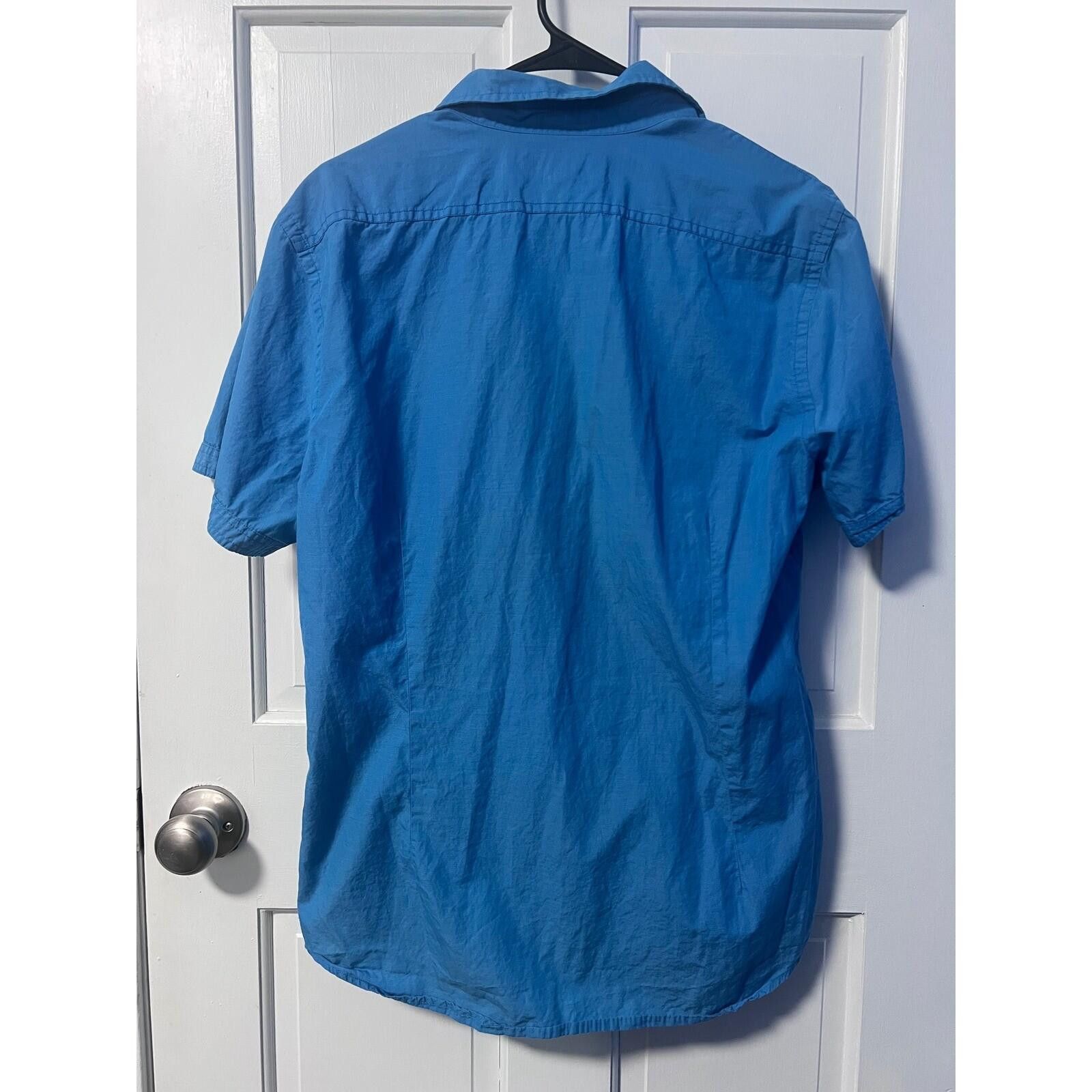 Express Express Shirt Mens Large Blue Excellent Fitted Short Sleeve Size US L / EU 52-54 / 3 - 3 Thumbnail