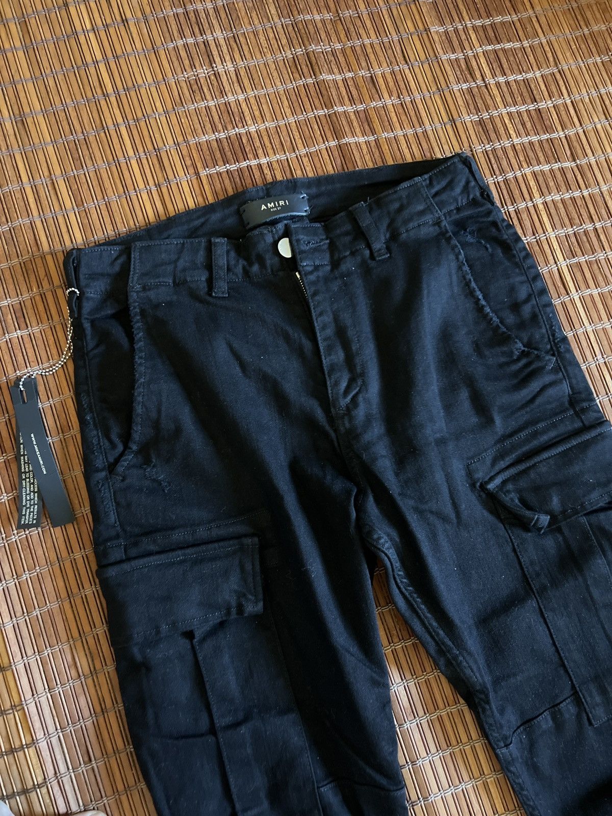 Amiri Mike Amiri Black Cargo Denim Tapered jeans with pockets Size 27" / US 4 / IT 40 - 6 Thumbnail