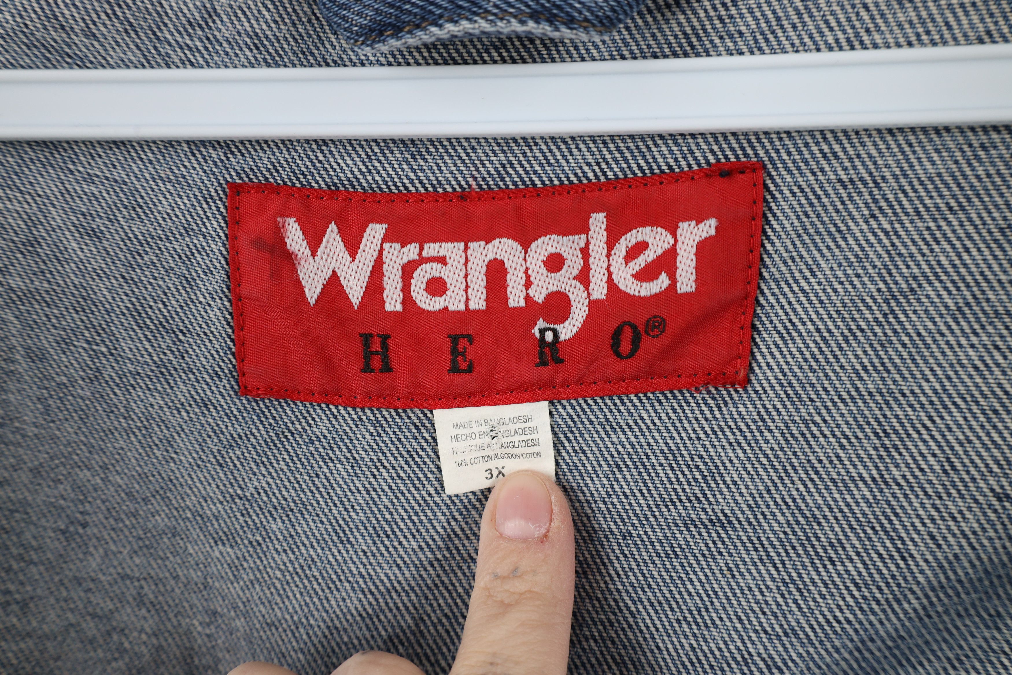 Vintage × Wrangler Vintage Wrangler Denim Jean Trucker Jacket Blue Cotton Size US XXL / EU 58 / 5 - 9 Thumbnail