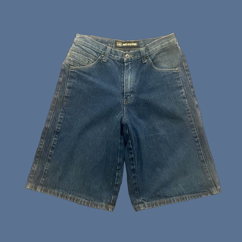 Vintage VINTAGE Re:Verb Bermuda Denim Shorts Jorts 90s Hip Hop Grunge Men’s Size 32 Blue Cotton Relaxed Baggy Inseam 13" Front Flat Front Pockets Zip Size US 32 / EU 48 - 1 Thumbnail