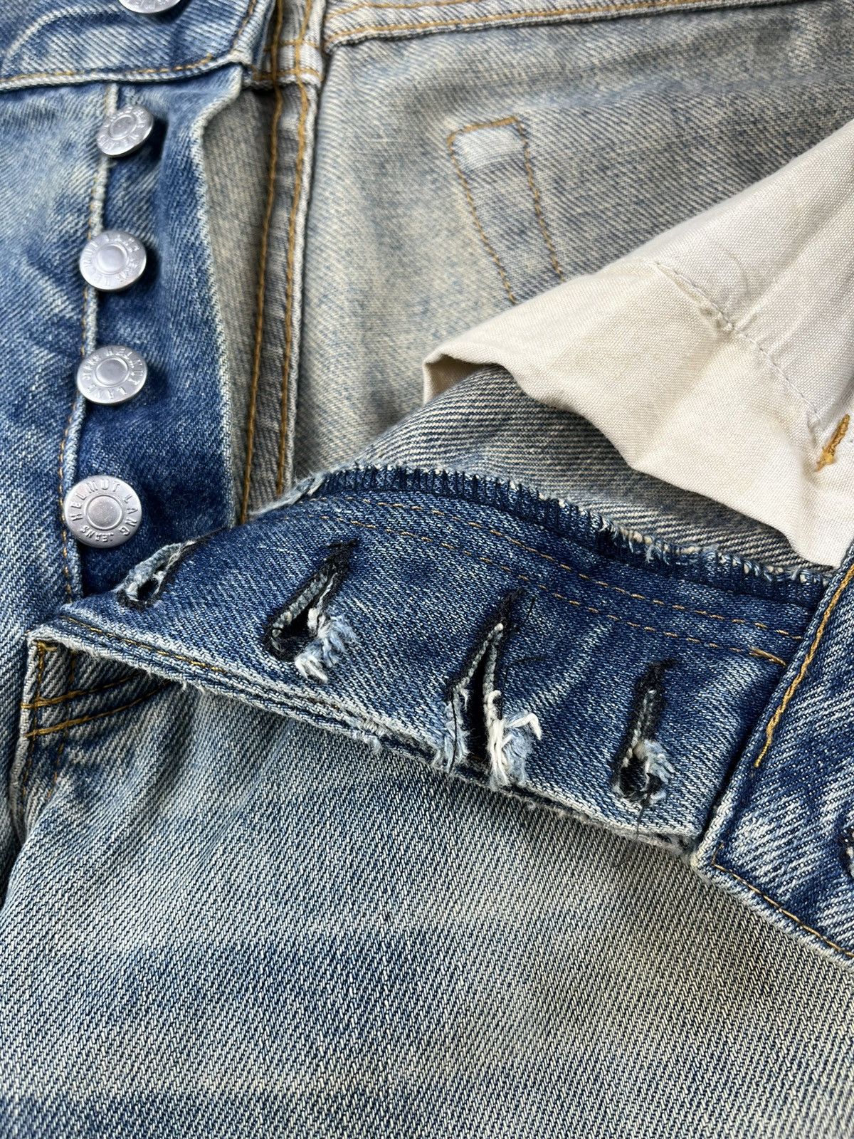 Helmut Lang AW99 Helmut Lang Thrashed Green Painter Denim Jeans Size US 32 / EU 48 - 13 Thumbnail