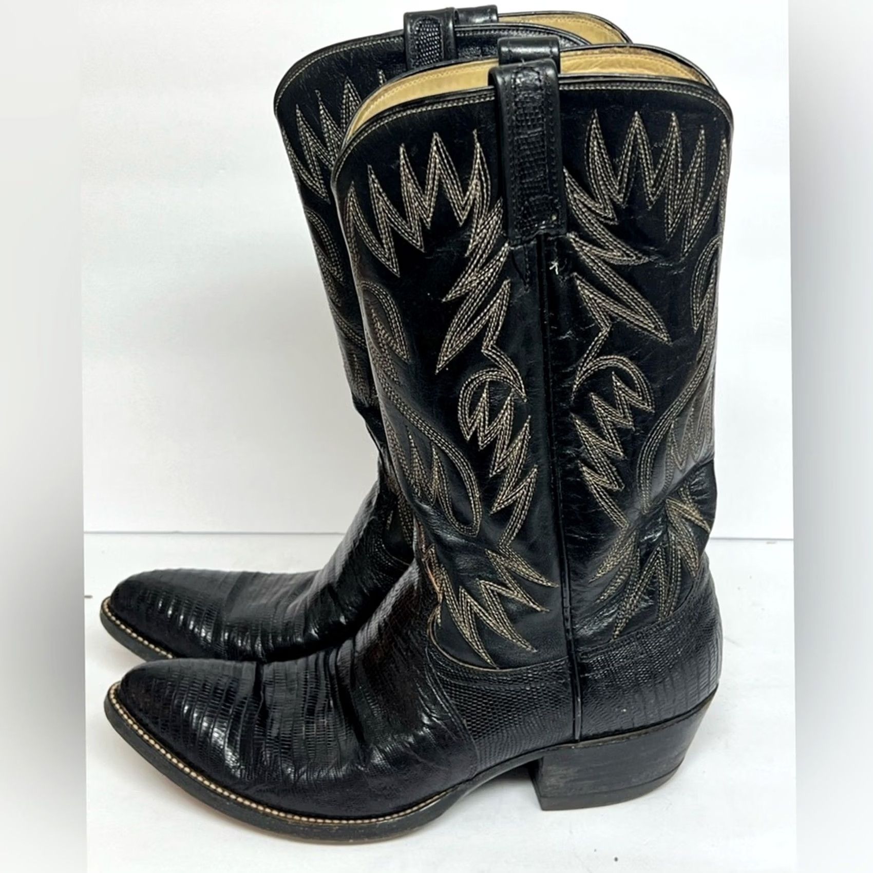 Dan Post Dan Post Black Lizard Skin Boots Western Cowboy USA SIZE 9.5 D Mens Boots Size US 10 / EU 43 - 2 Thumbnail