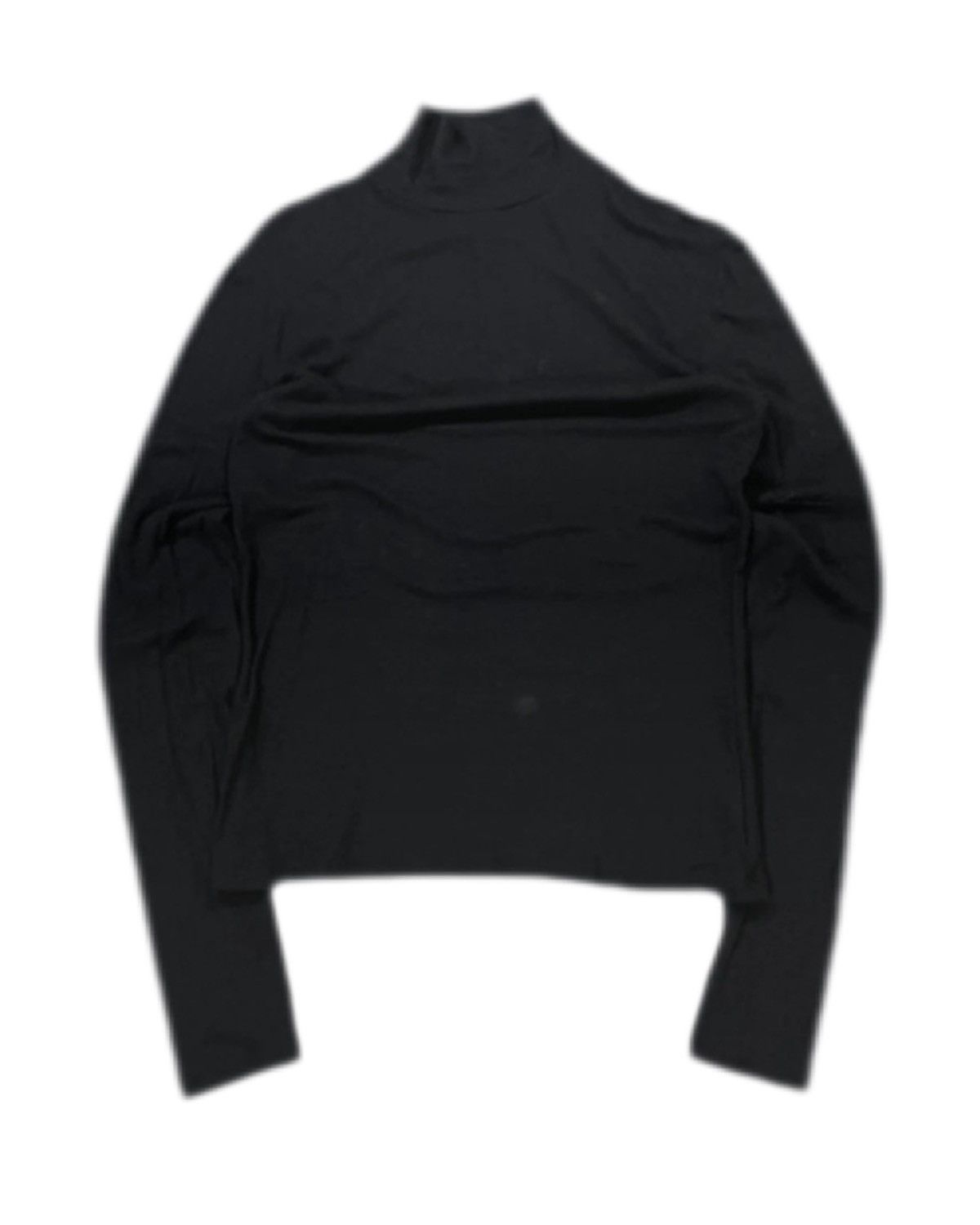 Helmut Lang 2000s Y2K vintage plain black Nomcore Helmut lang Turtleneck Size S / US 4 / IT 40 - 1 Thumbnail