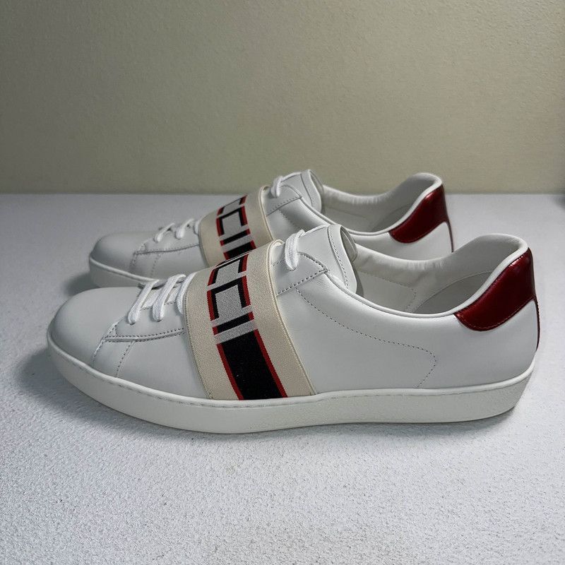 Gucci Gucci Ace Leather Stripe Low-Top Sneakers - Size US 10 / EU 43 - 1 Thumbnail