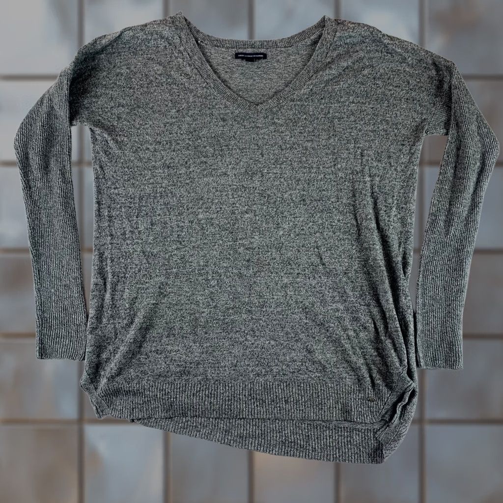 American Eagle Outfitters AMERICAN EAGLE Sweater Gray Mens Small Long Sleeve V-Neck Pullover Size US S / EU 44-46 / 1 - 1 Thumbnail