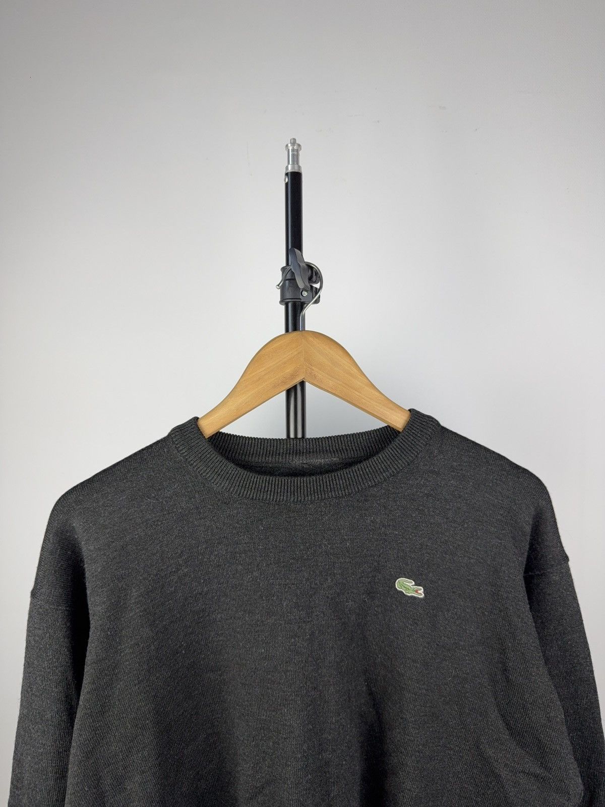 Lacoste × Vintage Vintage 90s Lacoste Wool Sweater Dark Gray Minimalist Logo Size US S / EU 44-46 / 1 - 2 Thumbnail