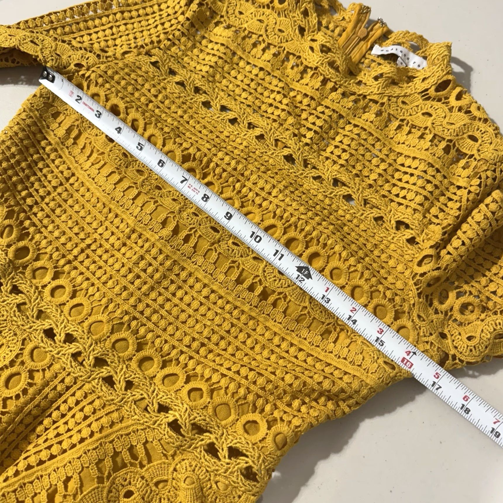 Vintage Endless Rose Shirt Lined Long Sleeve Yellow Crochet Lace Blouse S Womens Fit Regular Size S Size S / US 4 / IT 40 - 5 Thumbnail