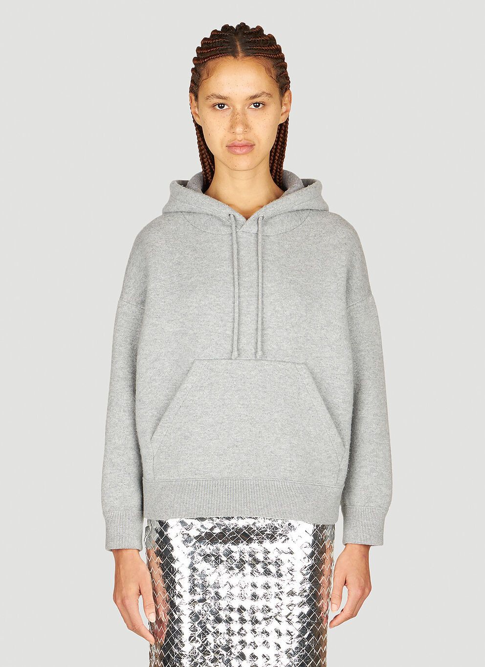 image of Bottega Veneta Hooded Sweatshirt in Grey, Women's (Size Small)