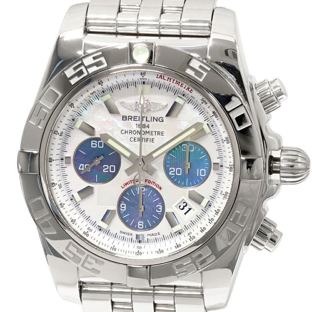 Breitling Breitling Breitling Blue Mother of Pearl Chronomat 44 Watch AB01152A AB0110 Limited Metal Automatic AB01152A AB0110 Size ONE SIZE - 1 Thumbnail