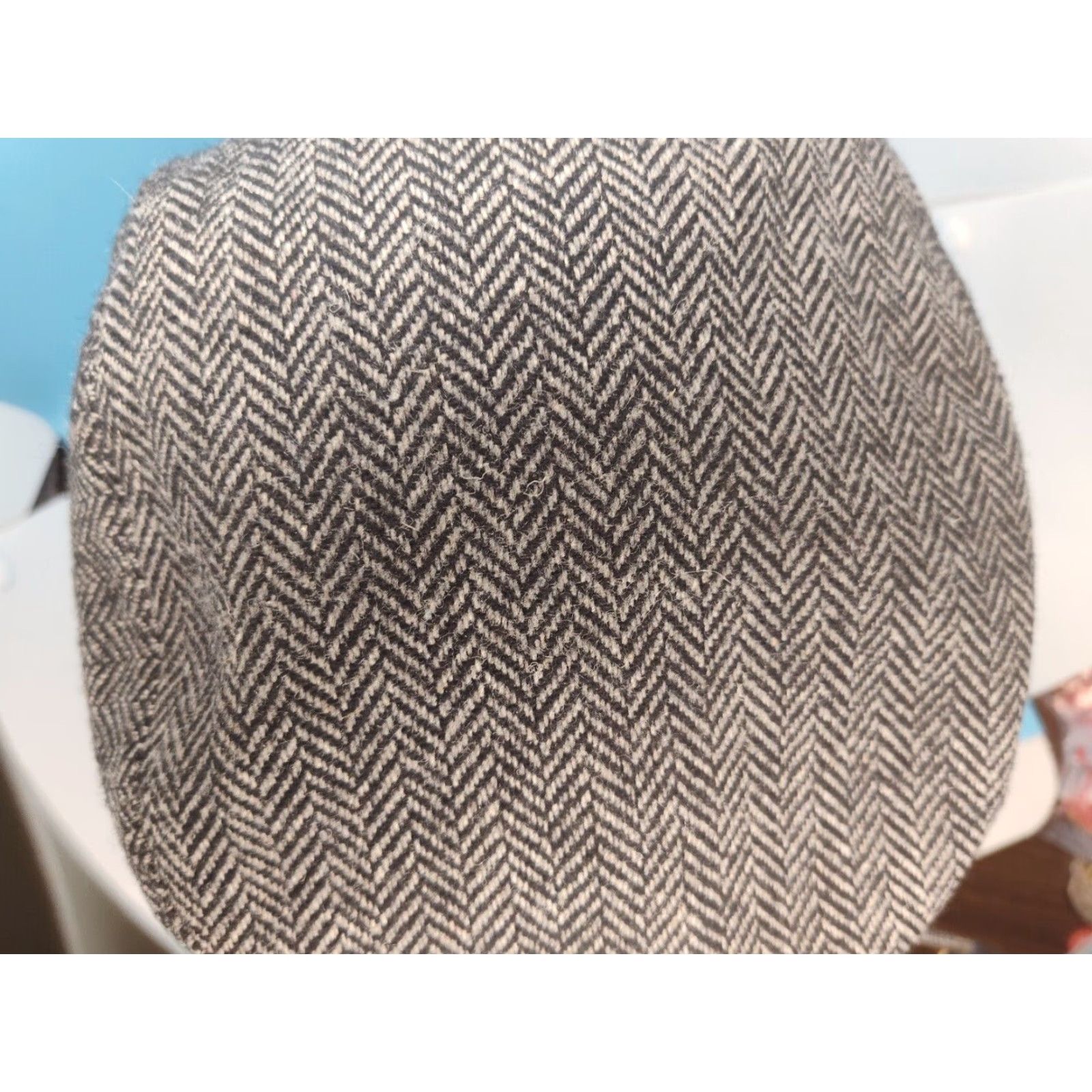 Vintage VINTAGE HaT Dark Gray Herringbone Wool Peaky Blinders Newsboy Hat Men 7 1/4-7 3/8 Large Gray Snap Front 70s-80s Mens Size ONE SIZE - 2 Thumbnail