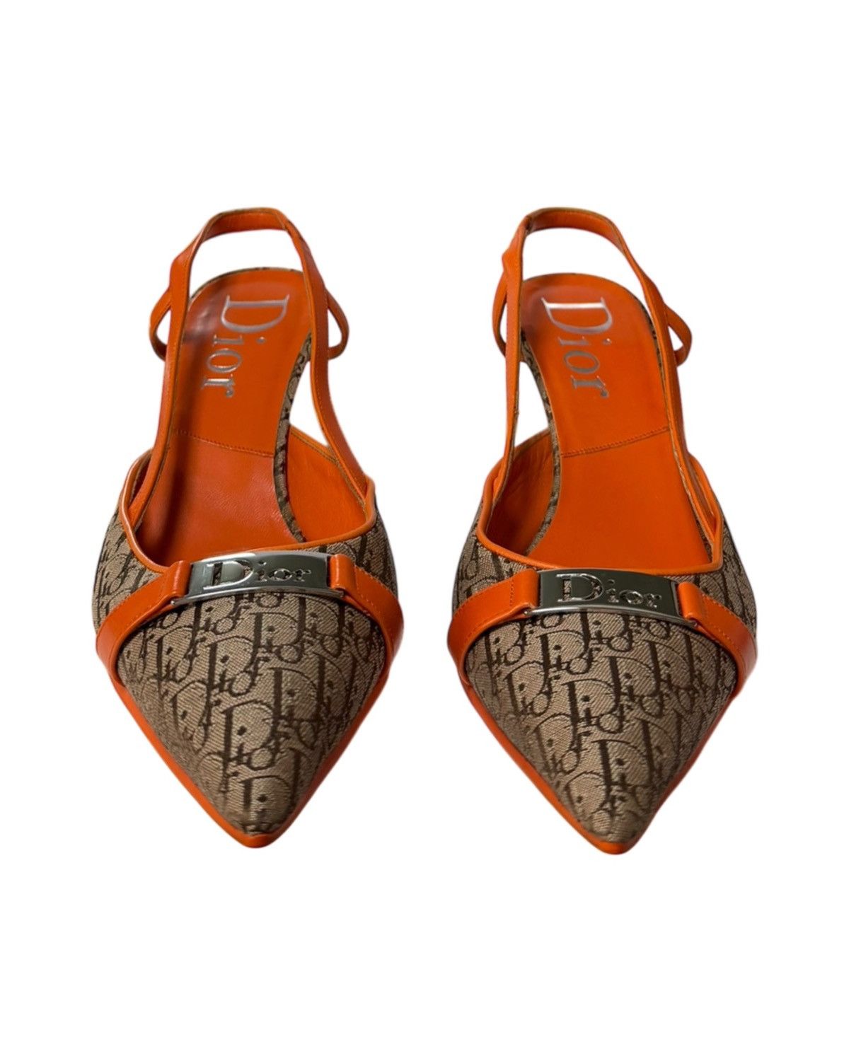Dior CHRISTIAN DIOR 2005 Trotter Slingback Pumps with Logo Plate Size US 8 / IT 38 - 2 Thumbnail