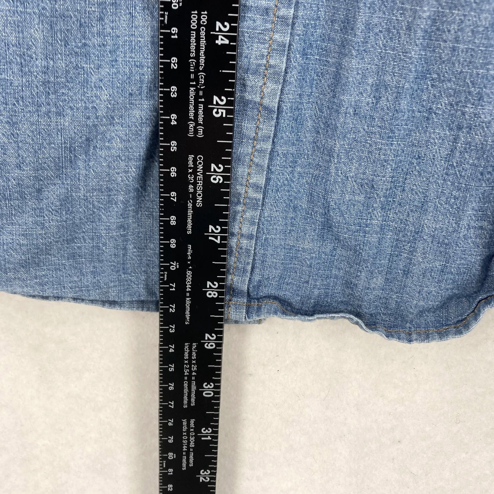 Wrangler Wrangler Shirt Mens 3XL Blue Denim Western Button Front Long Sleeve Mens Size US XXL / EU 58 / 5 - 6 Thumbnail