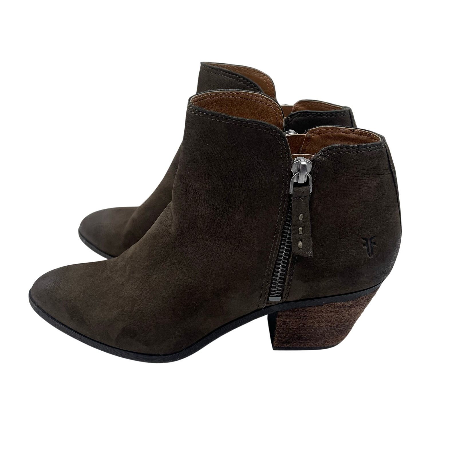 Frye Frye Judith Double Zip Leather Boots Brown Booties Women 6.5 Size US 6.5 / IT 36.5 - 2 Thumbnail