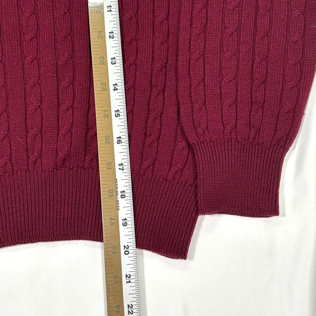 Jil Sander Jil Sander Pure New Wool Cable Knit Sweater Pullover Womens Red M Size M / US 6-8 / IT 42-44 - 7 Thumbnail