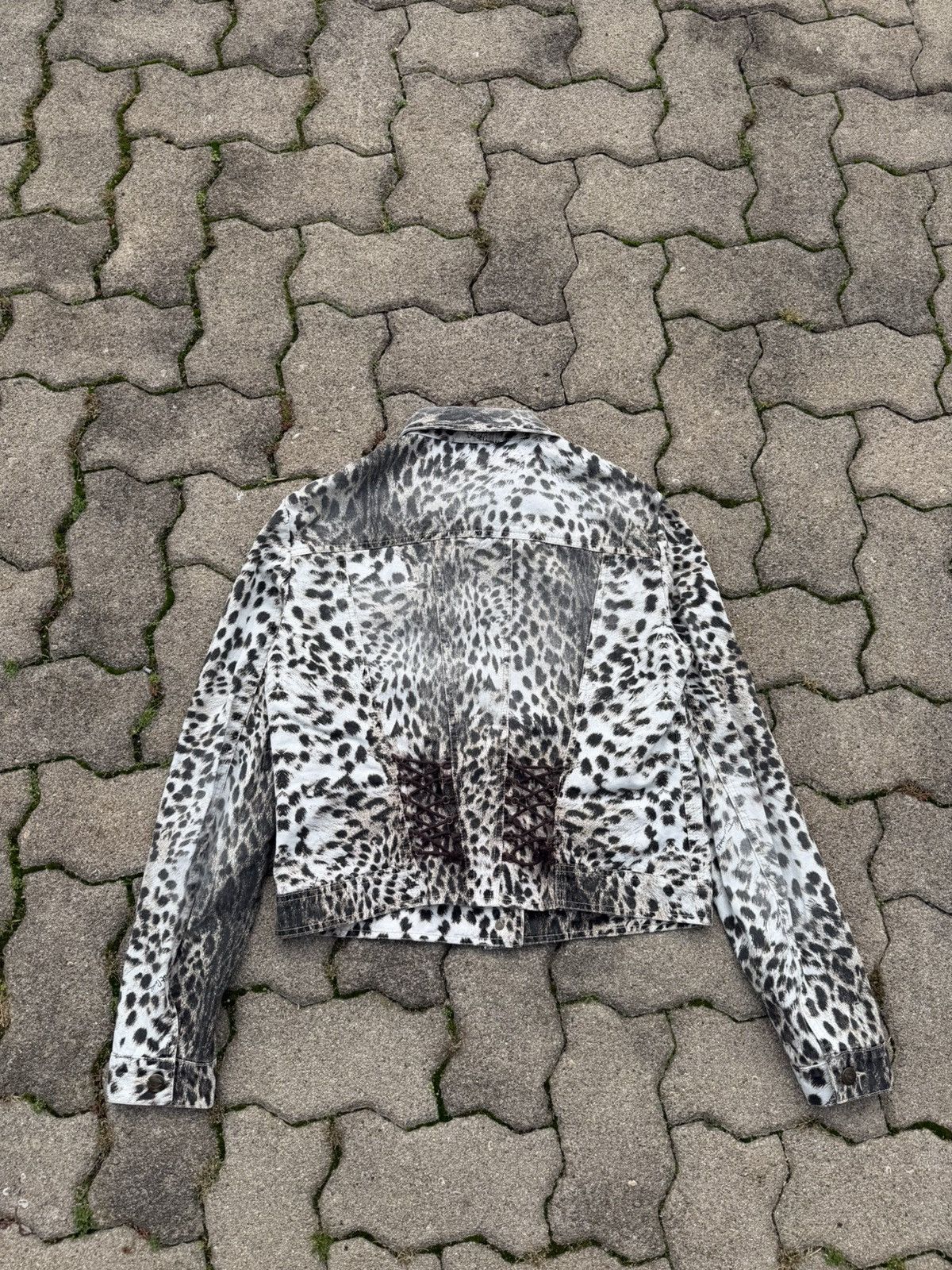 Just Cavalli Vintage 2000s Just Cavalli White Leopard Rare Corset Jacket Size L / US 10 / IT 46 - 2 Thumbnail