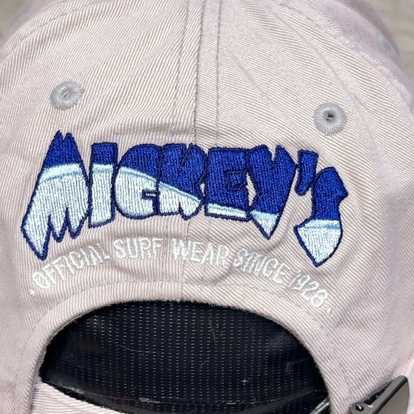 Disney VINTAGE Disney Hat Cap Strap Back Tan Khaki Surfing Peace Sign Dad Mickey Mouse VTG Y2K Beig e Size ONE SIZE - 6 Thumbnail
