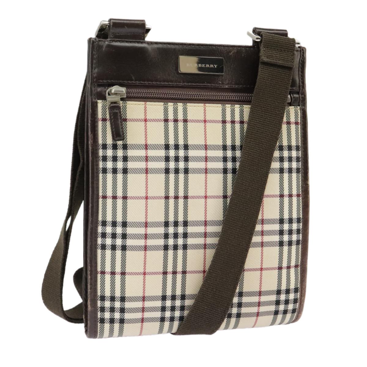 Burberry Nova Check Beige Canvas Shoulder Bag (Pre-Owned) Size ONE SIZE - 1 Thumbnail