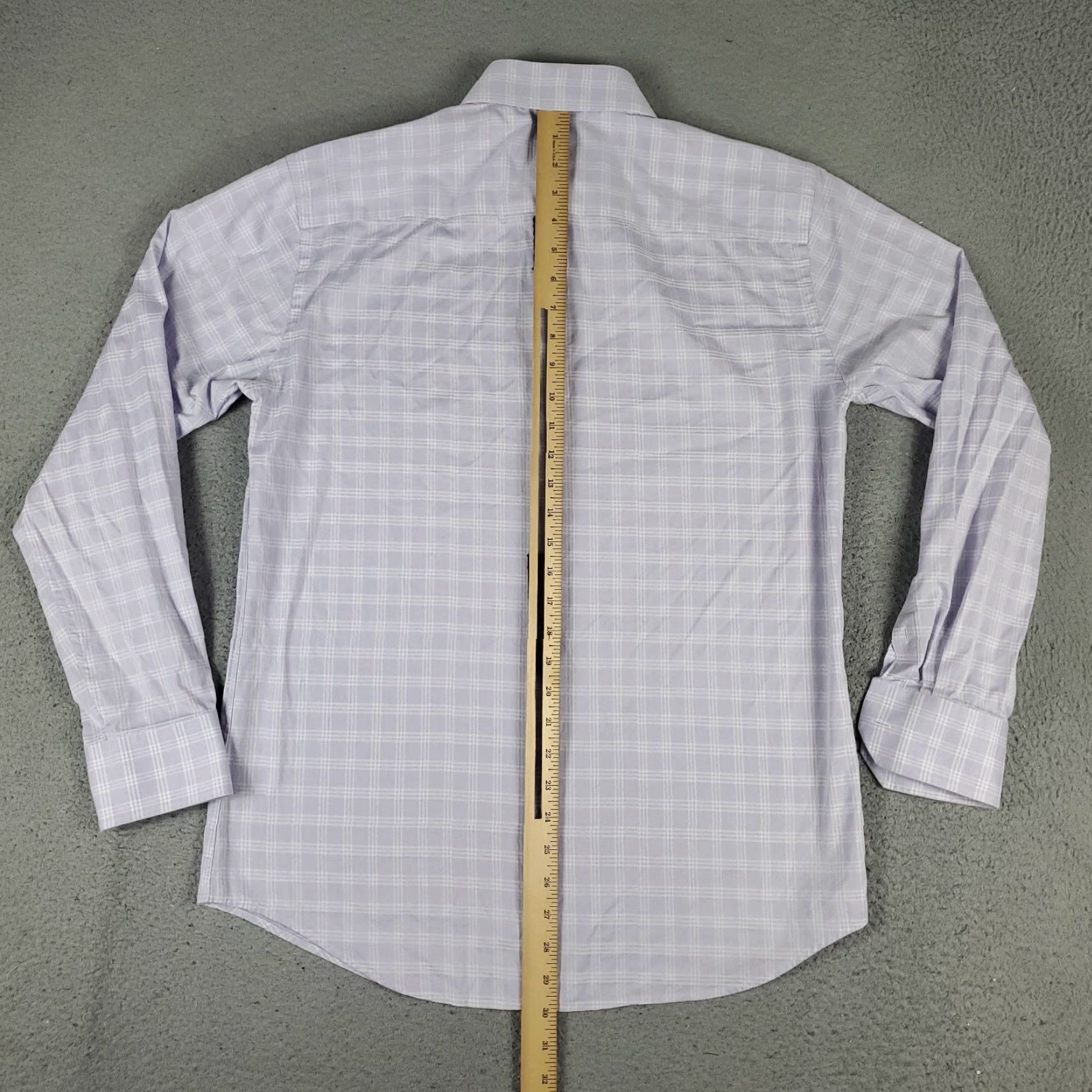 BUGATCHI Bugatchi Uomo Shirt Mens Size 16 Purple Plaid Dress Button Up Long Sleeve Size 42R - 3 Thumbnail