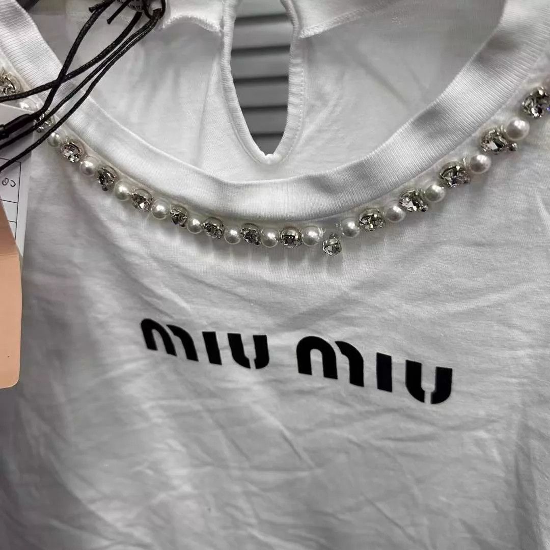 Miu Miu MIU MIU Jeweled Collar Paneled Long Sleeve L (New with Tags) Size L / US 10 / IT 46 - 3 Thumbnail