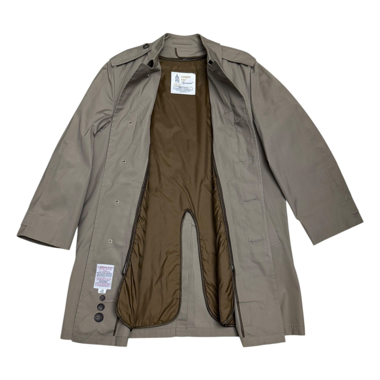 London Fog LONDON FOG Vintage Tan Luxury Winter Trench Coat 40R Size US L / EU 52-54 / 3 - 2 Thumbnail