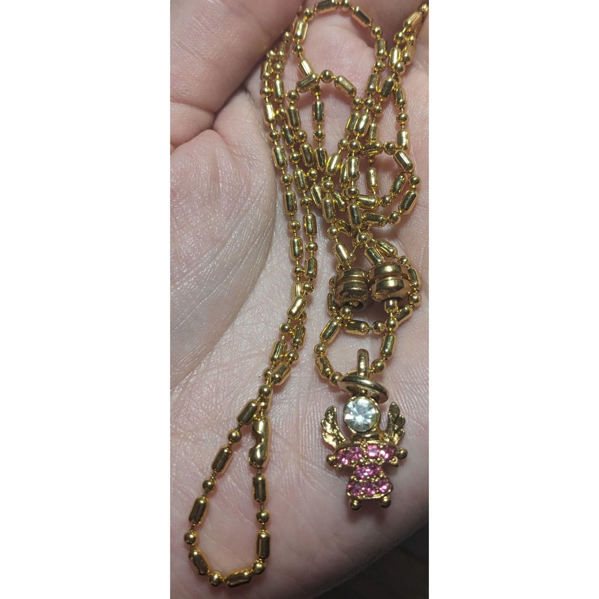 Other Vintage USA KLS Pink Angel Pendant Necklace Size ONE SIZE - 11 Thumbnail