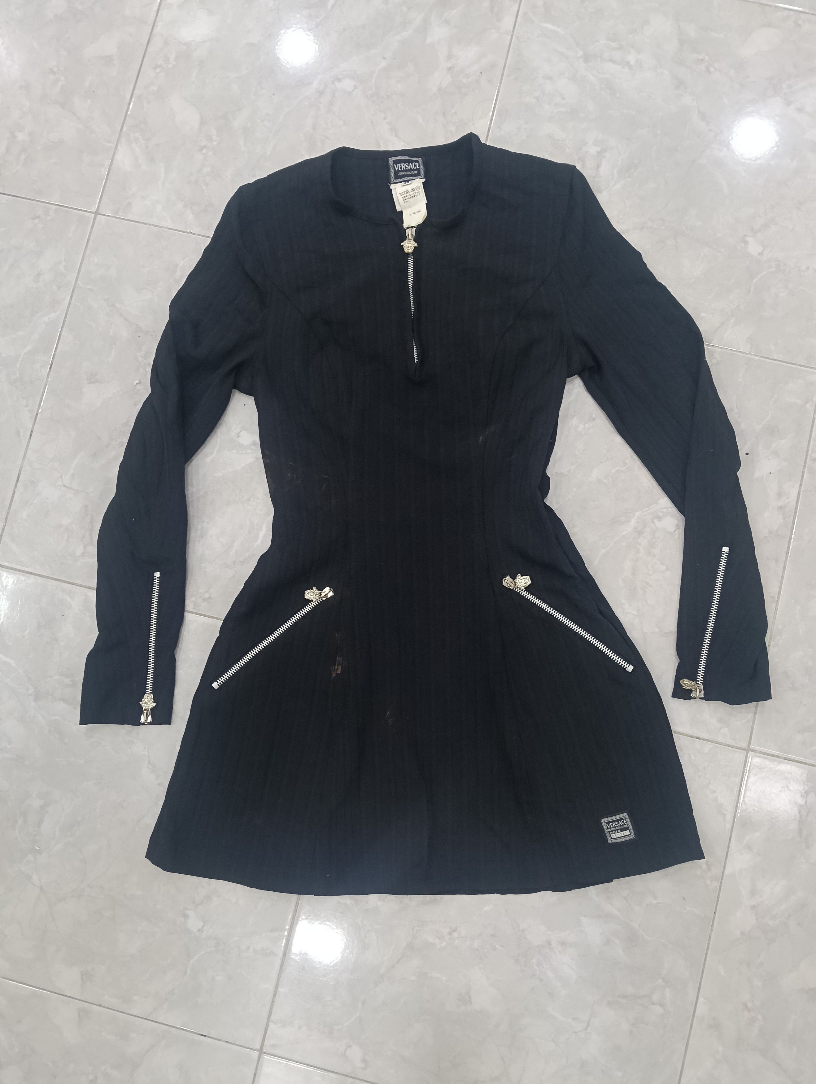 Versace Jeans Couture Vintage Versace Ribbed Dresses Long Sleeve Size S / US 4 / IT 40 - 1 Thumbnail
