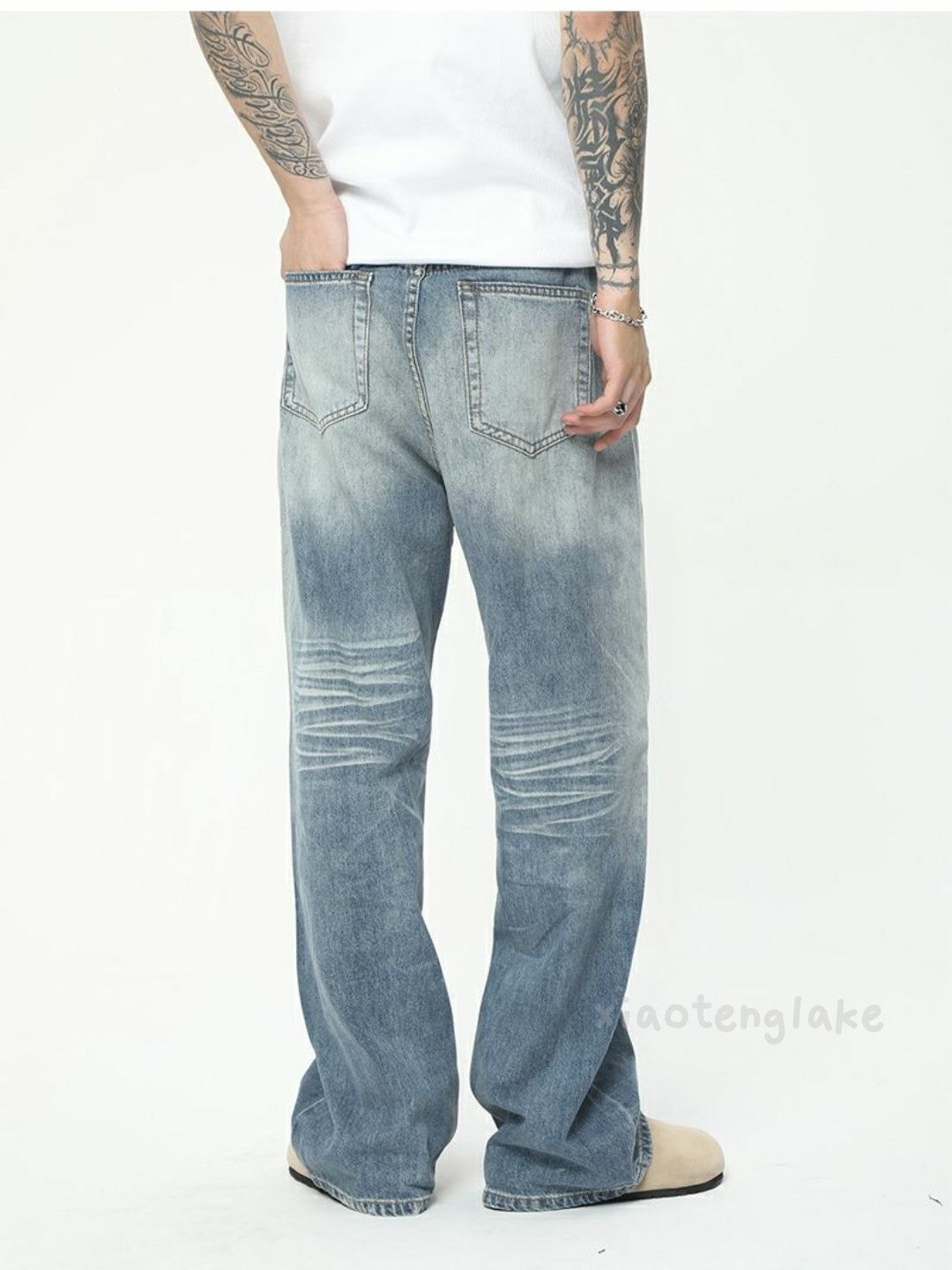 Jean × Vintage washed faded cleanfit yuppie loose baggy jeans Size US 28 / EU 44 - 3 Thumbnail