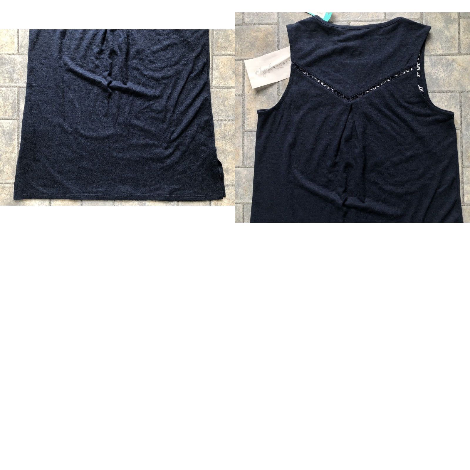 Vintage NWT Magnolia Grace Embroidered Knit Tank Top Women’s XS Navy Blue Size XS / US 0-2 / IT 36-38 - 9 Thumbnail