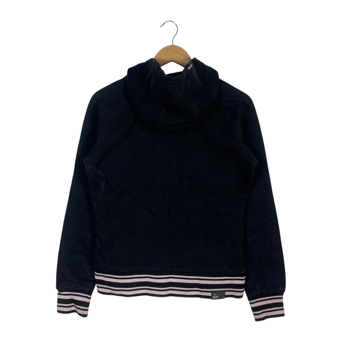 Vintage SOS Skiwear Full Zip Hoodie Jacket Black Pink Fleece Lined Size L / US 10 / IT 46 - 4 Thumbnail