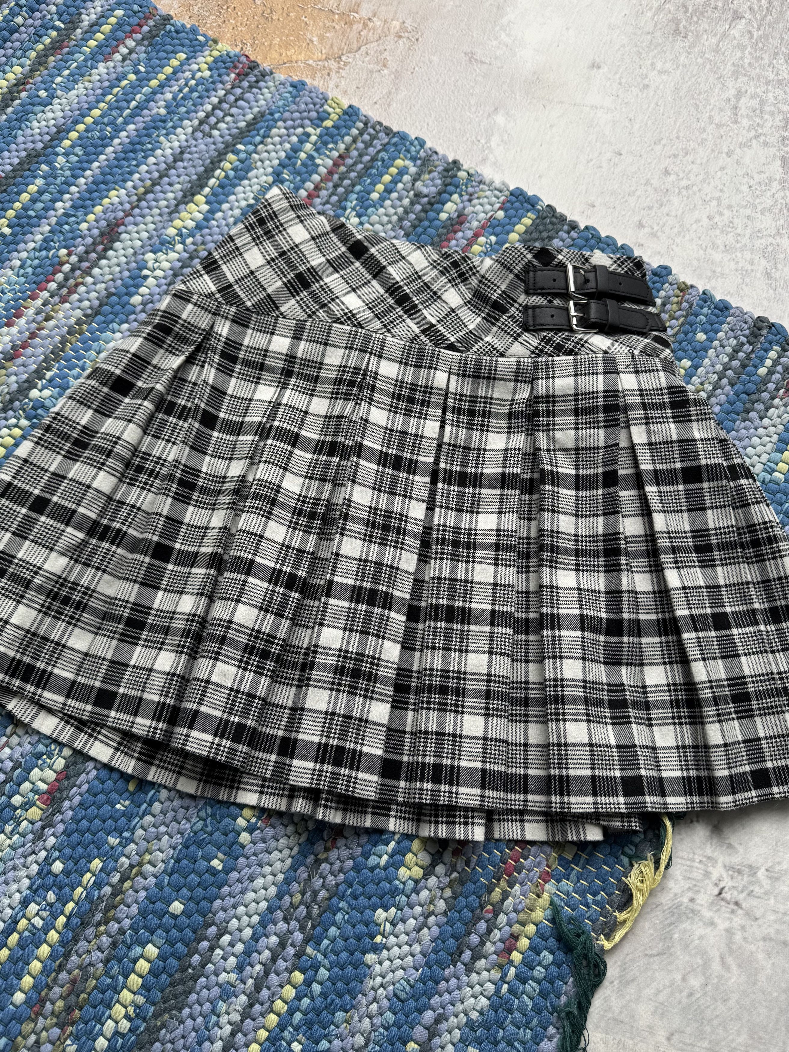 Vintage Vintage Plaid Mini Vintage Black White Tartan Buckle Y2K Size 25" / US 0 / IT 36 - 2 Thumbnail