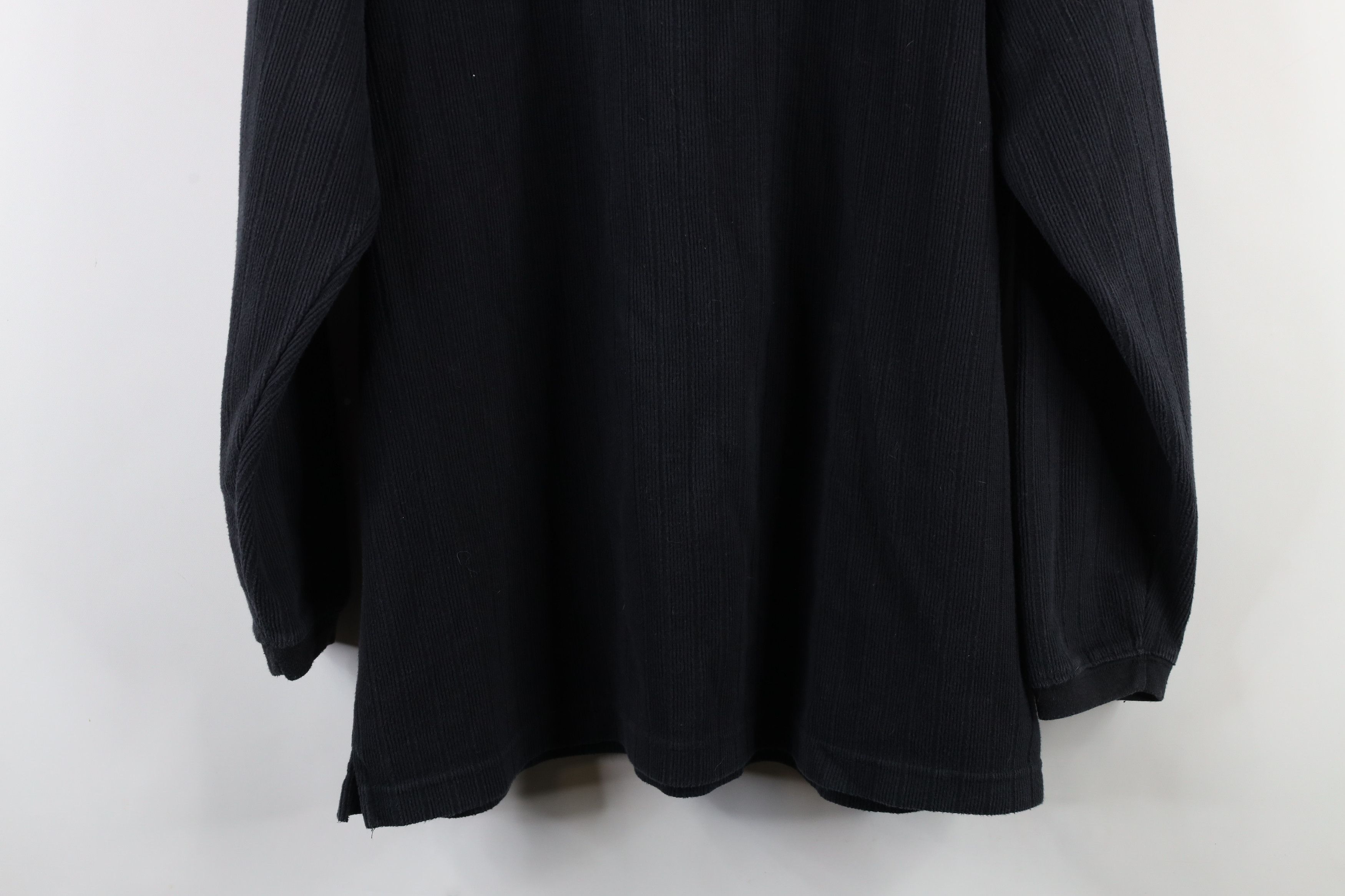 Vintage Vintage 90s Streetwear Ribbed Long Sleeve Rugby Polo Black Size US XL / EU 56 / 4 - 11 Thumbnail