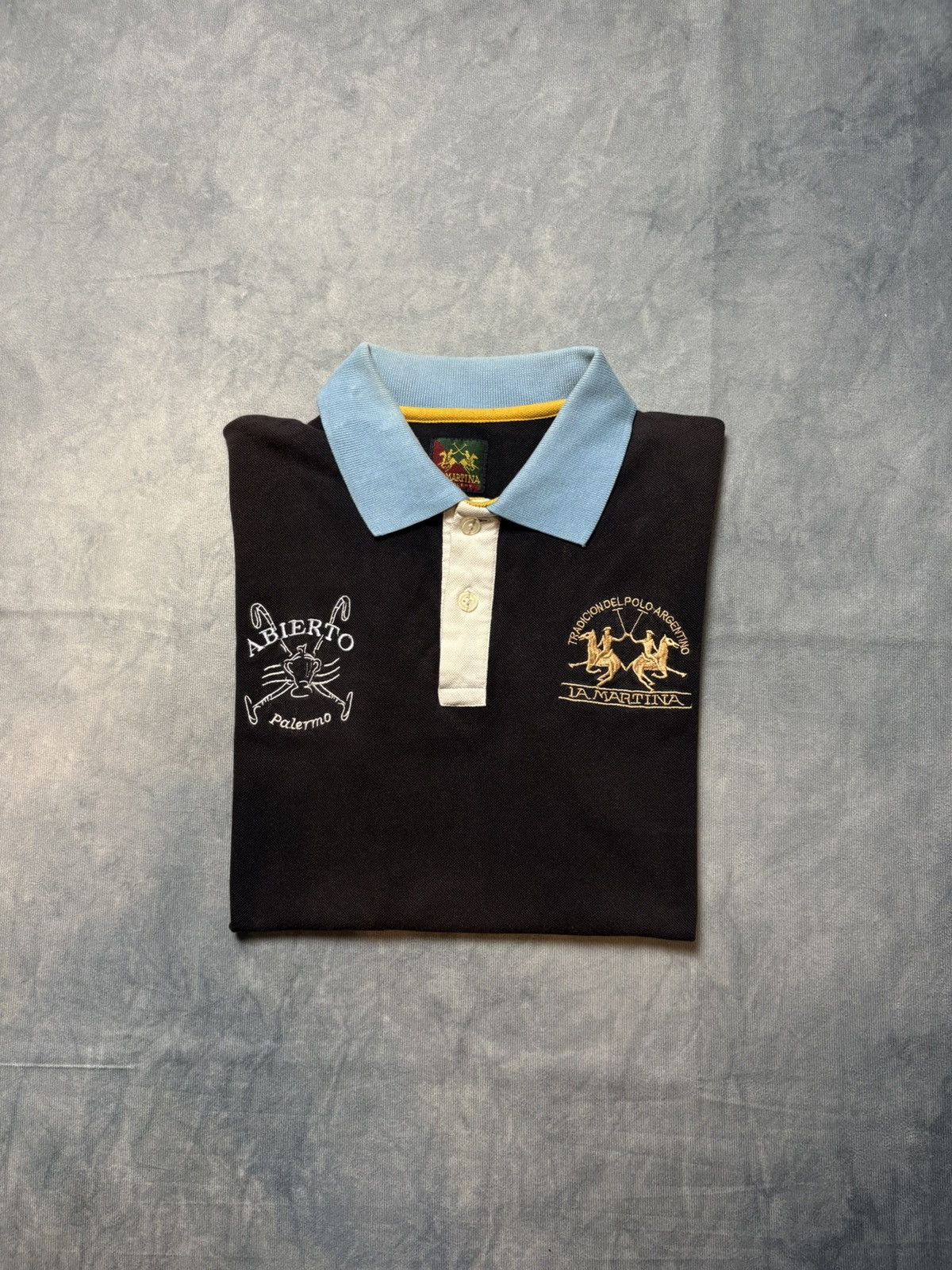 La Martina × Vintage La Martina Embroidered Polo Shirt Black Blue Collar Size M Size US M / EU 48-50 / 2 - 1 Thumbnail