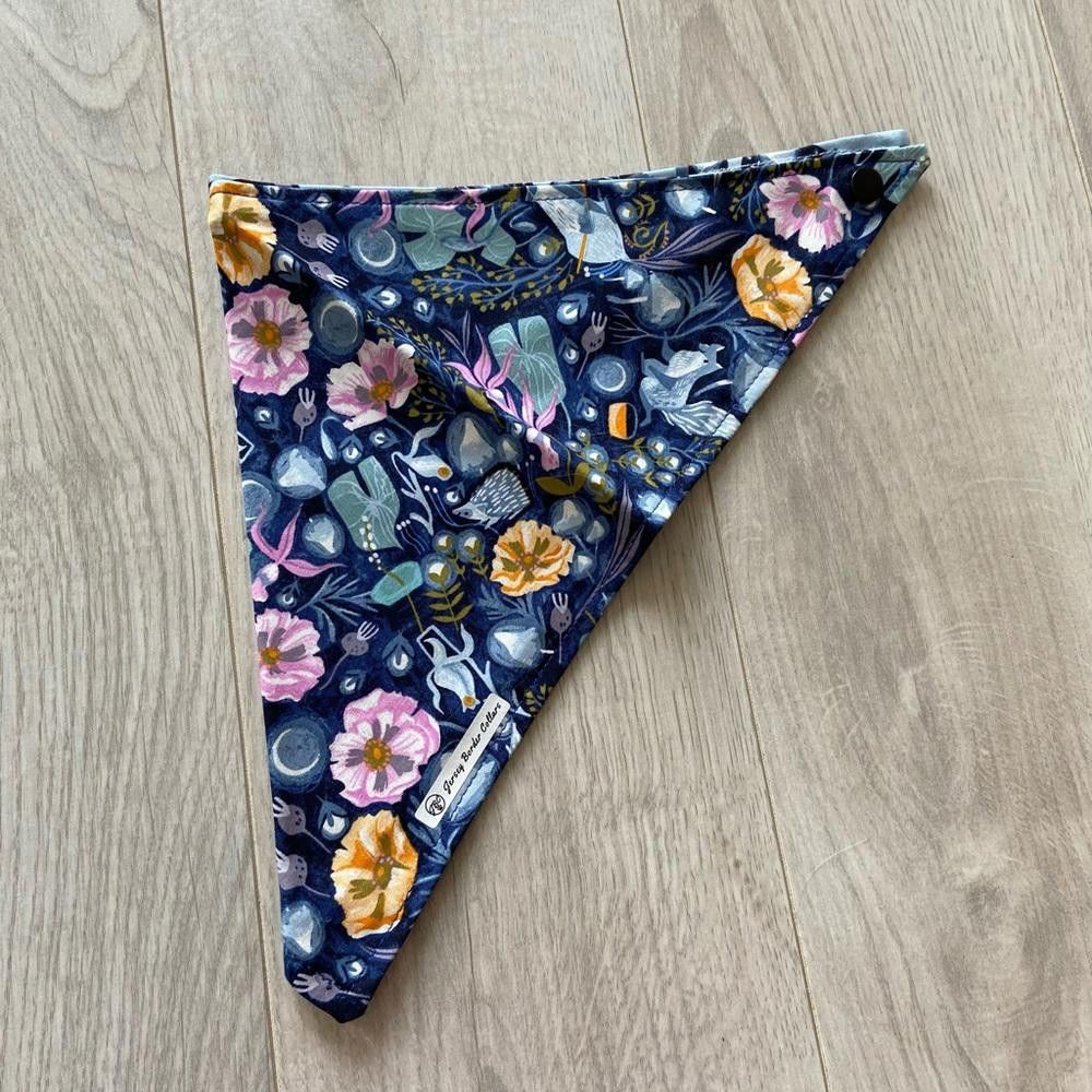 Designer Jersey Border Collars Blue Night Dog Bandana Size ONE SIZE - 5 Thumbnail