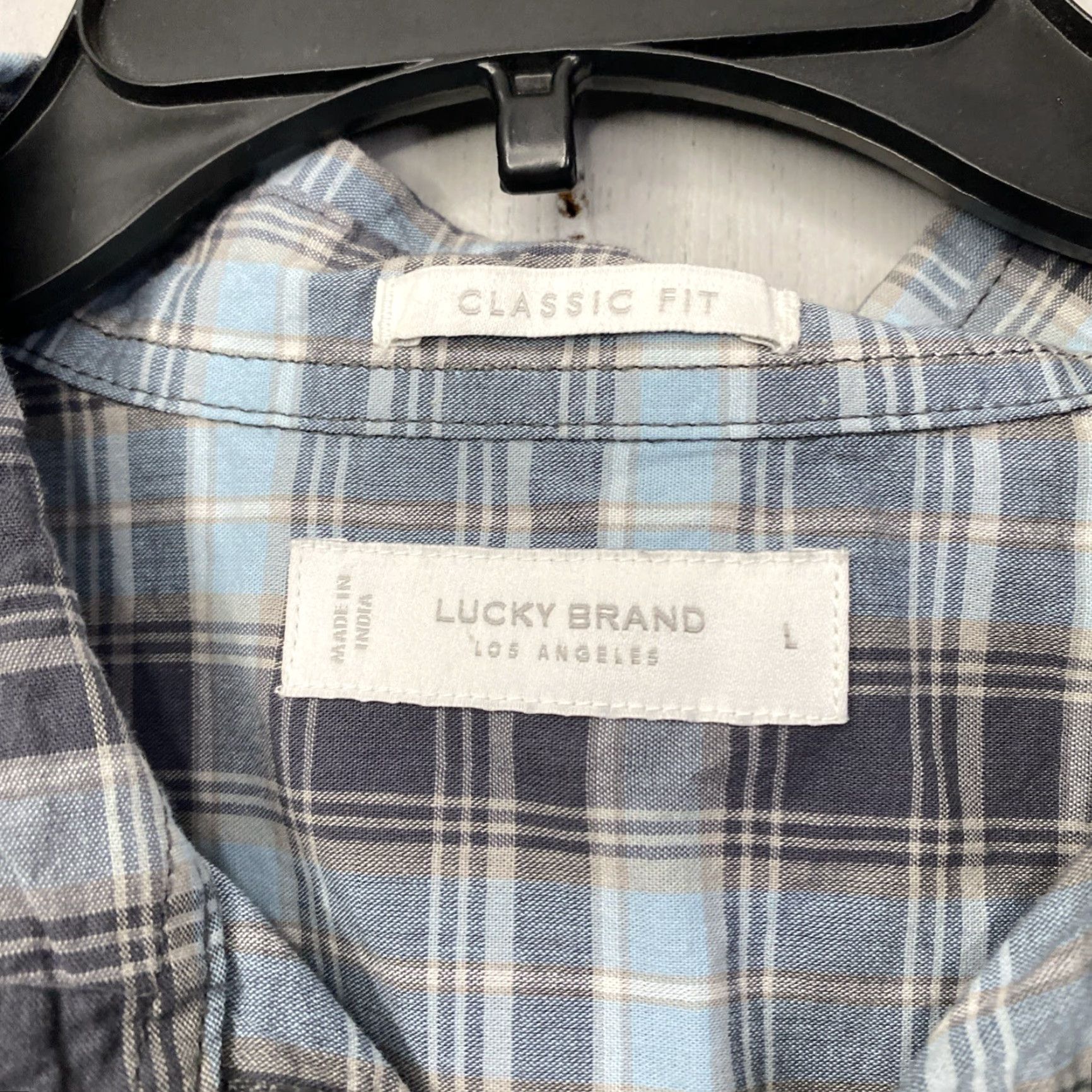 Lucky Brand Lucky Brand Mens Button-Up Shirt Large Classic Fit L Blue Short Sleeve Shirt Mens Womens Girls? Size US L / EU 52-54 / 3 - 2 Thumbnail