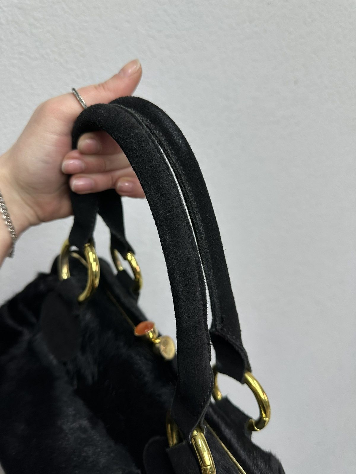Celine Vintage 90s Fur Bag Celine Hobo IfSixWasNine Y2K AvantGarde Size ONE SIZE - 18 Thumbnail