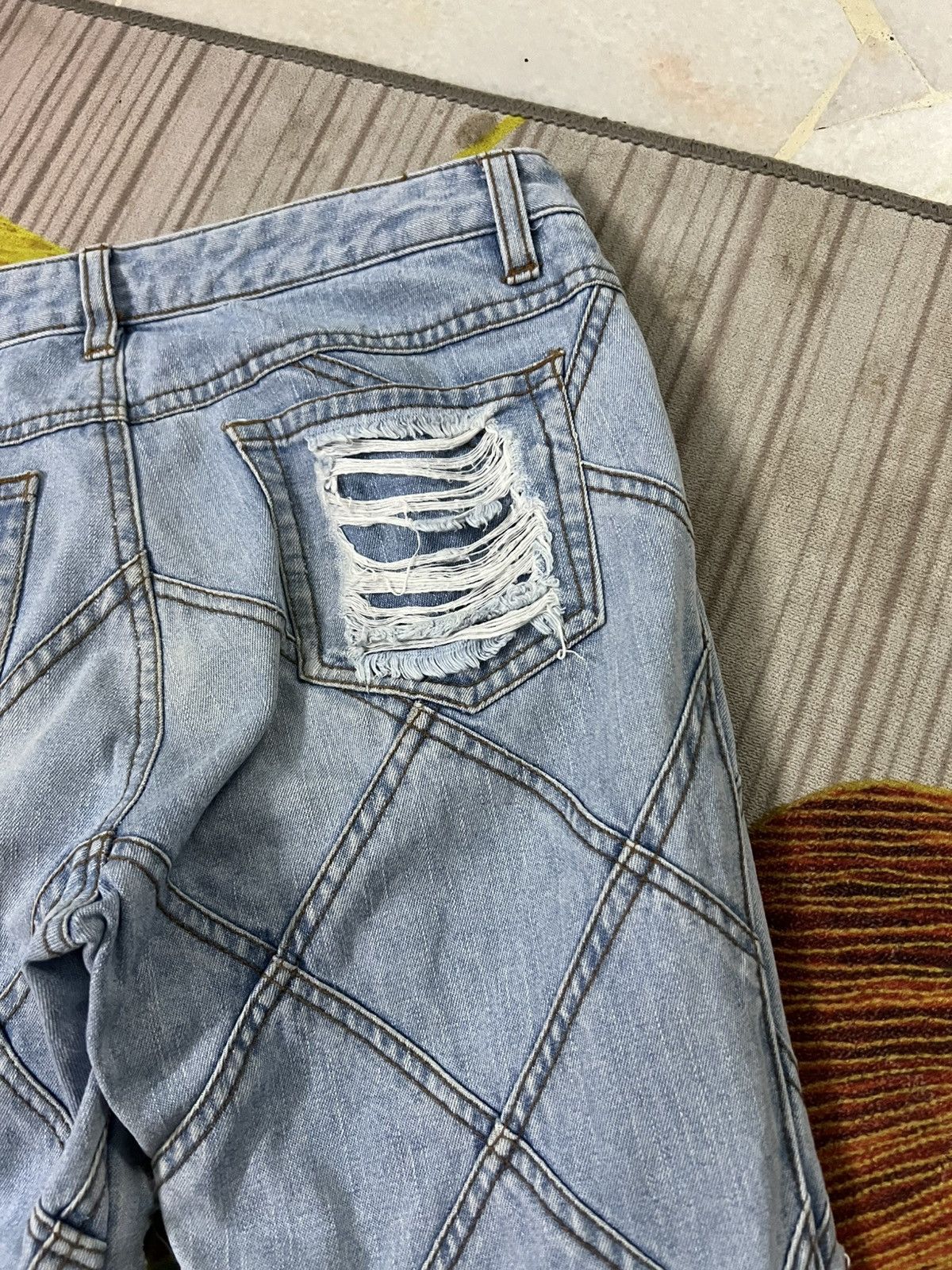 Japanese Brand 💥Flare💥Estacot Faded Distress Jean Like Tornado Mart Size US 28 / EU 44 - 21 Thumbnail