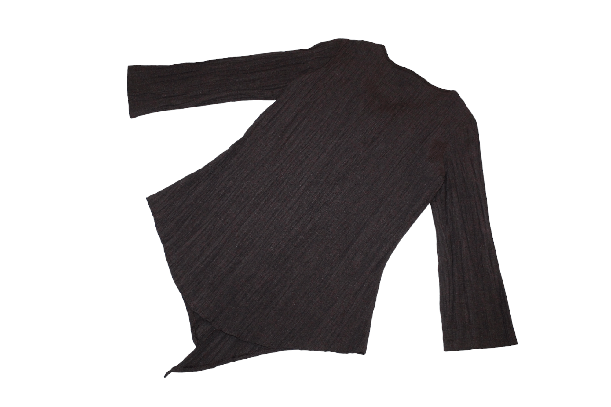 Beauty Beast 🔥 Sarafina Paris Plisse Crinkle Viscose Asymmetric Cardigan Size L / US 10 / IT 46 - 13 Thumbnail