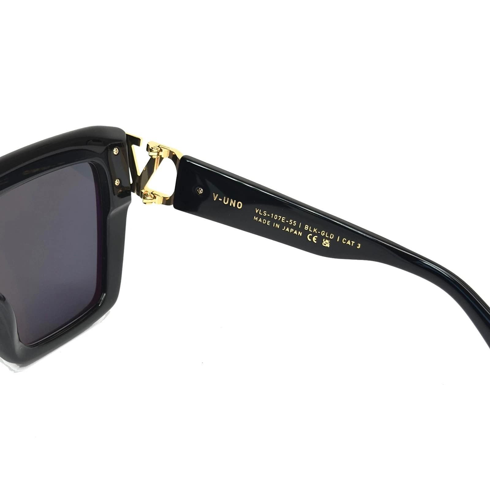 Valentino VALENTINO V-UNO VLS107 Black VLS 107E Gold Logo Sunglasses Size ONE SIZE - 7 Thumbnail
