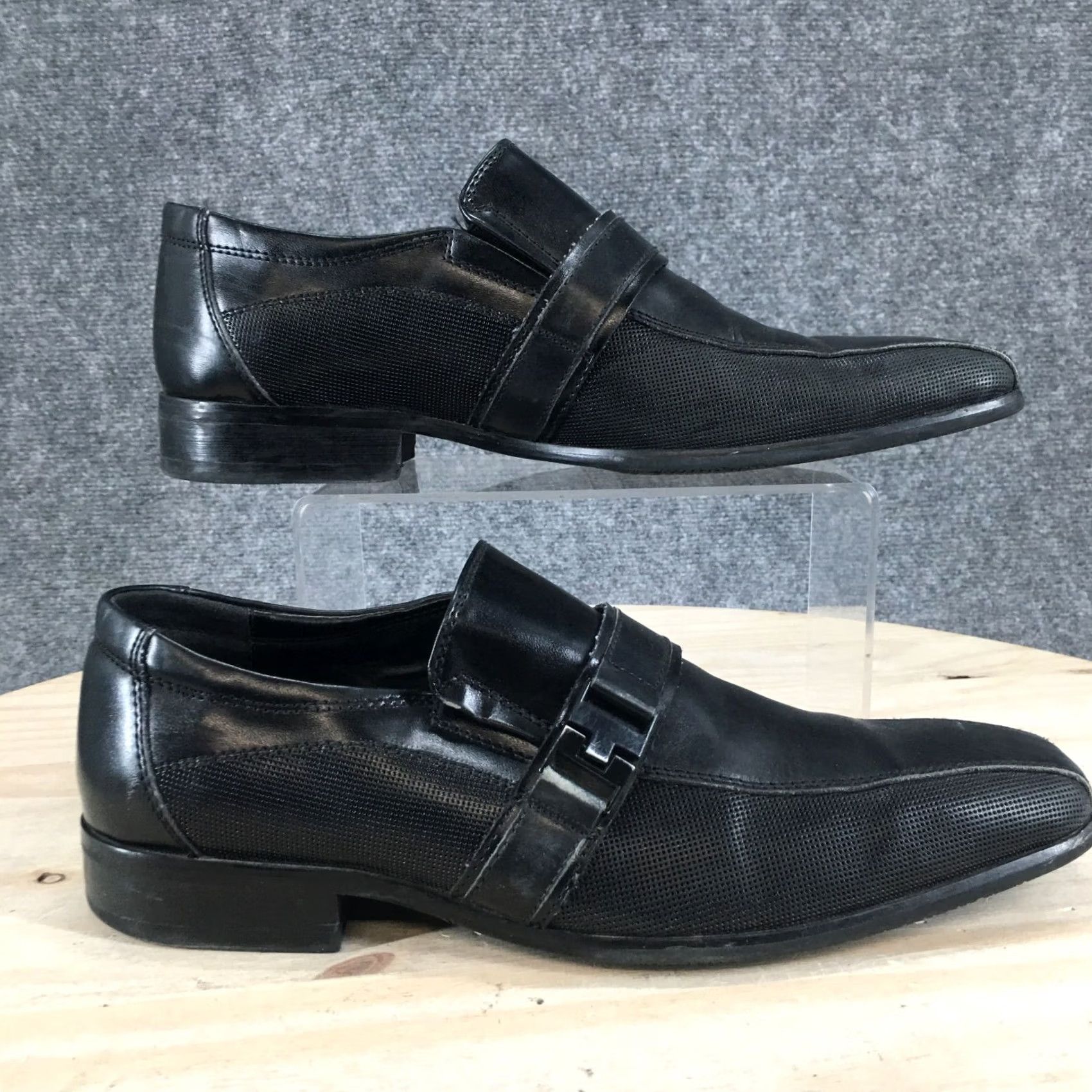 Vintage Reaction Kenneth Cole Shoes Mens 8M Casual Loafers Black Leather Slip On Low Top Size US M / EU 48-50 / 2 - 2 Thumbnail