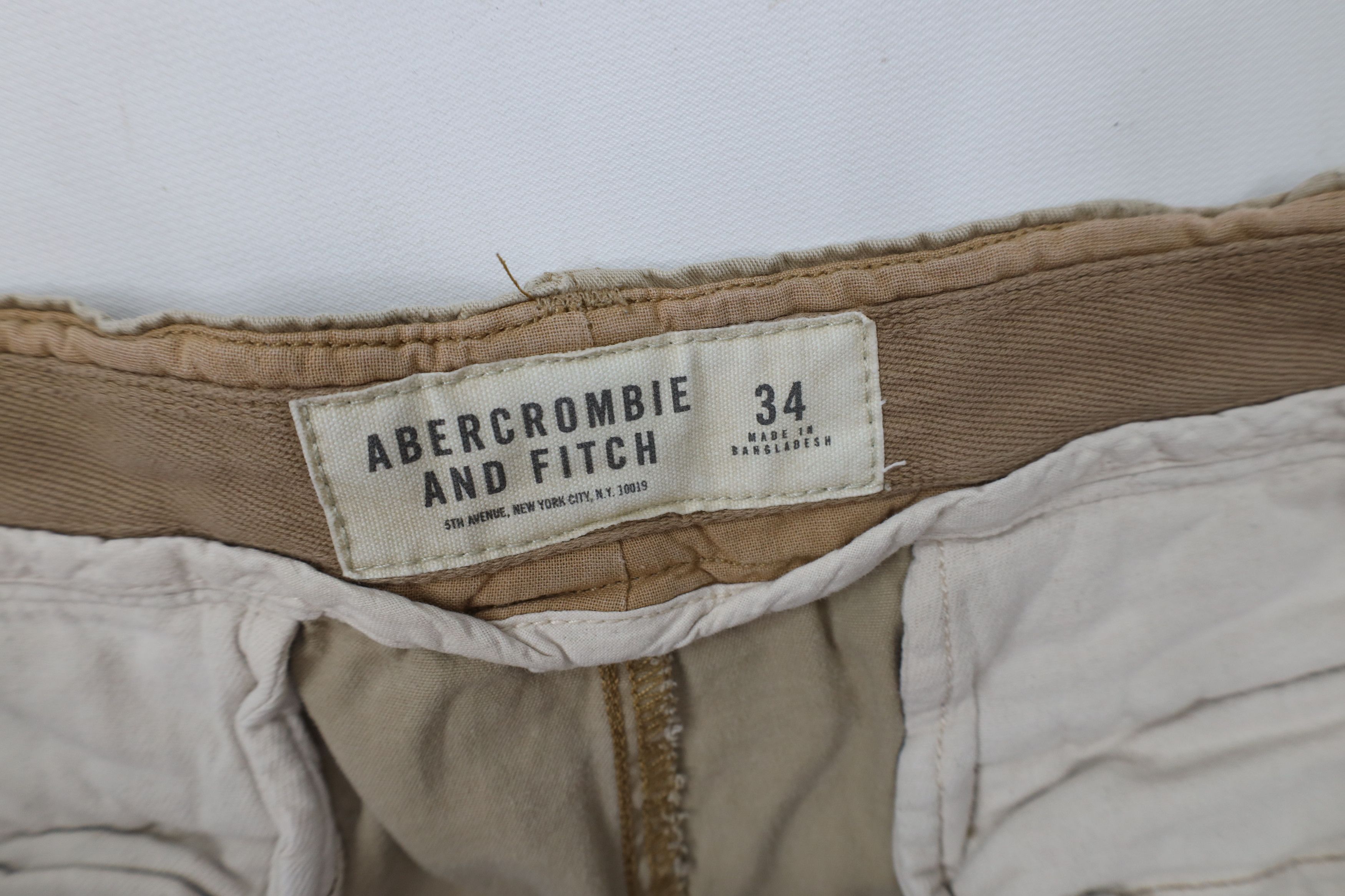 Abercrombie & Fitch Vintage Abercrombie & Fitch Fly Cargo Shorts Beige Cotton Size US 34 / EU 50 - 6 Thumbnail