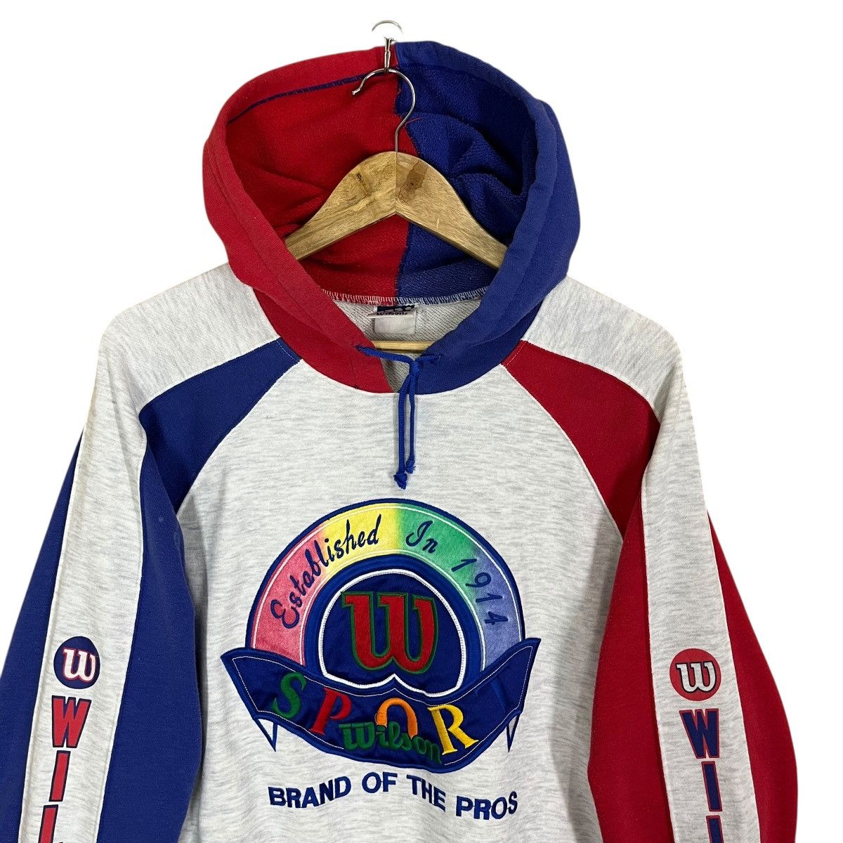 Wilson Vintage 90s Wilson Rainbow Pullover Hoodie Size M Size US M / EU 48-50 / 2 - 4 Thumbnail