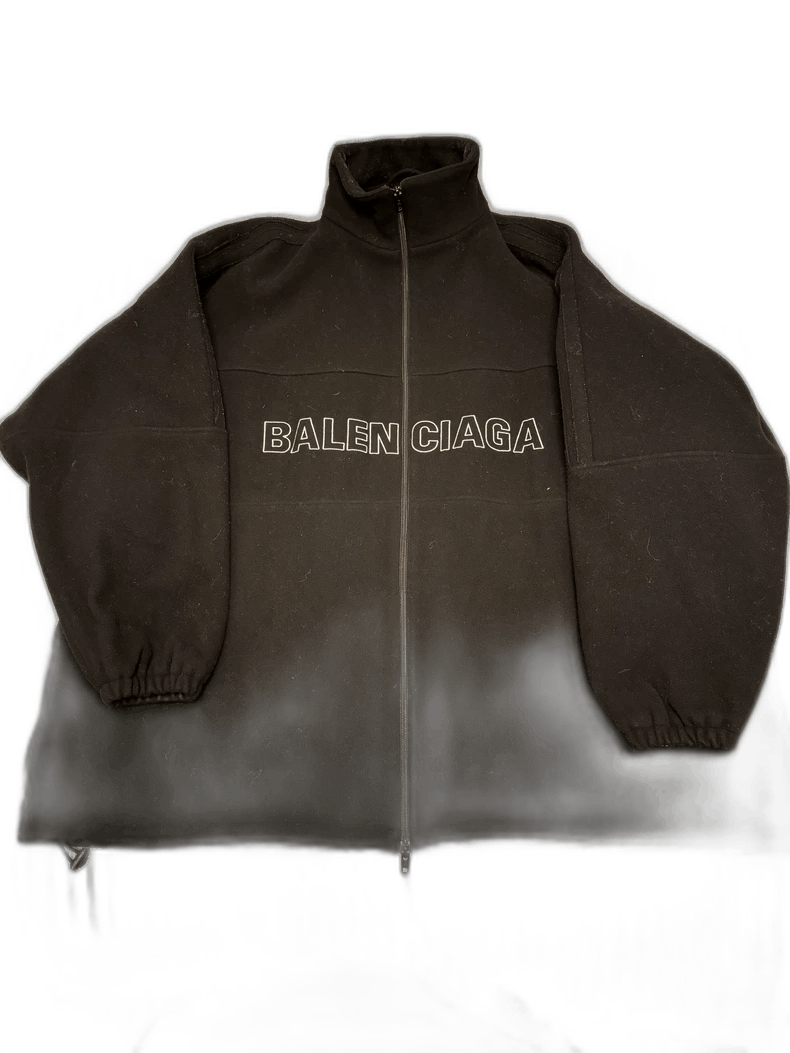 Balenciaga Balenciaga Logo Fleece Jacket in Black Size US L / EU 52-54 / 3 - 1 Thumbnail