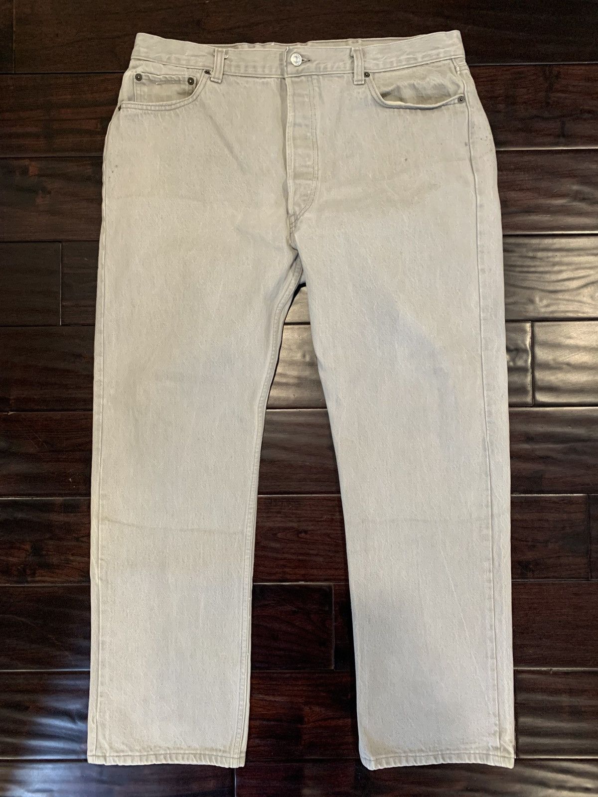 Levi's Vintage Clothing 90s Levis 501 faded grey denim Size US 38 / EU 54 - 1 Thumbnail