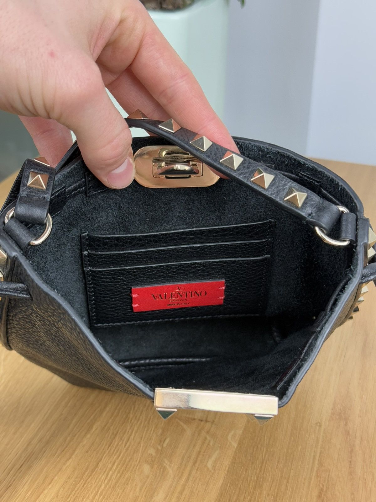 Valentino Rockstud Flip Lock Messenger Bag Leather Mini Size ONE SIZE - 8 Thumbnail