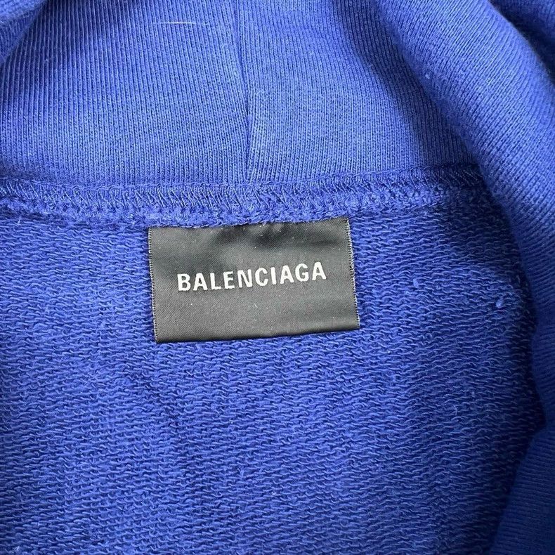 Balenciaga Balenciaga Blue embroidery inverted lettering hooded sweat Size US M / EU 48-50 / 2 - 4 Thumbnail