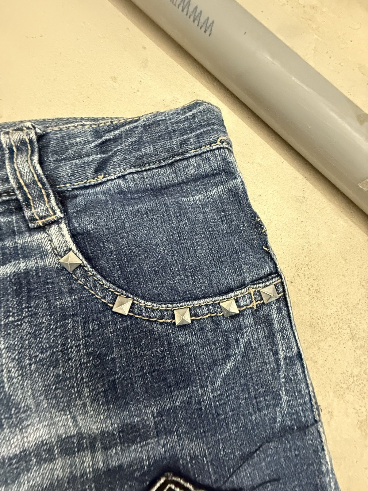 Hysteric Glamour × Japanese Brand Hysteric Glamour Style Poems Skull Studded Jeans Size US 30 / EU 46 - 17 Thumbnail