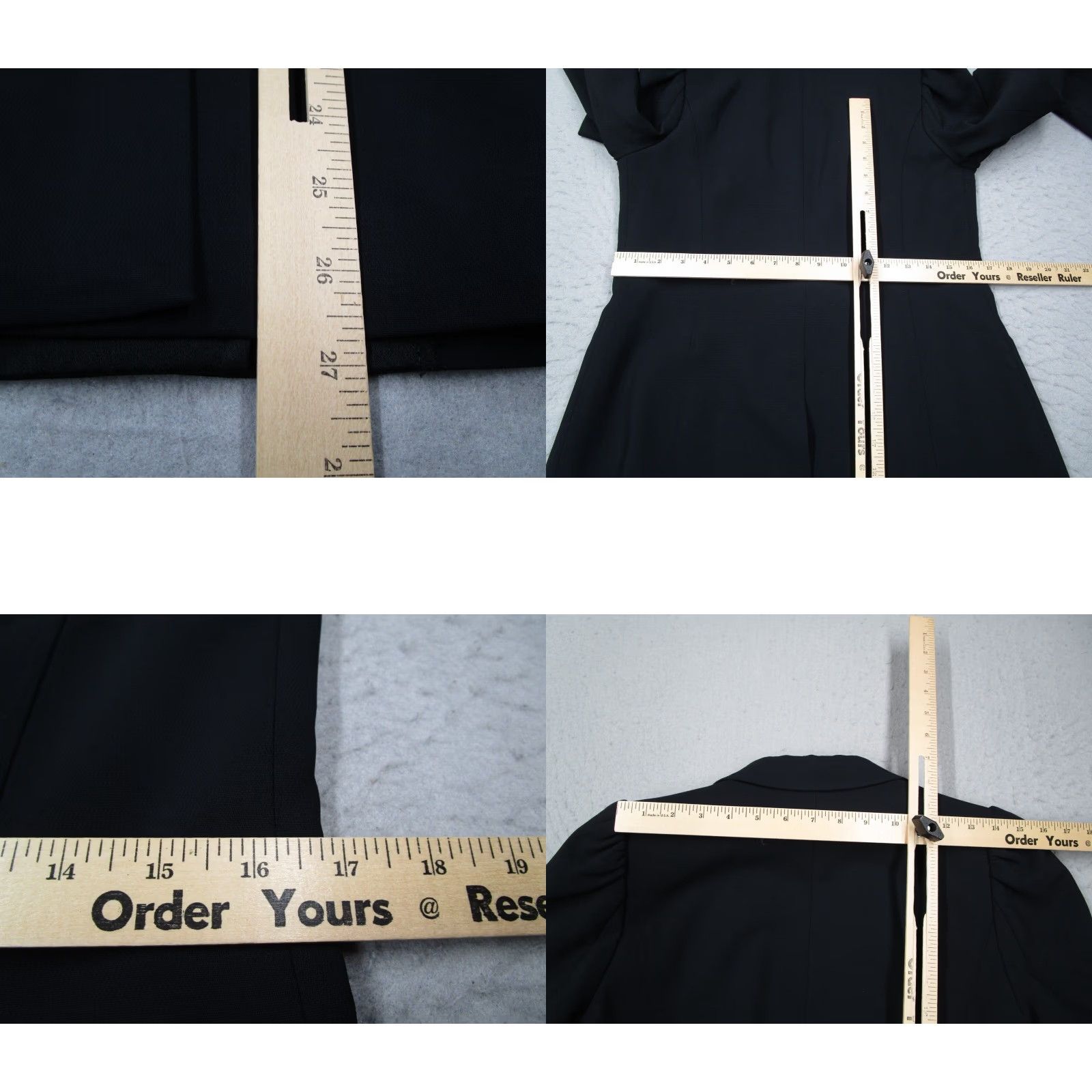 Vintage BARNEYS NEW YORK A.L.C. Jacket Women 6 Blazer One-Button Notch Short Black Wool Blend Viscose Blend Size M / US 6-8 / IT 42-44 - 8 Thumbnail
