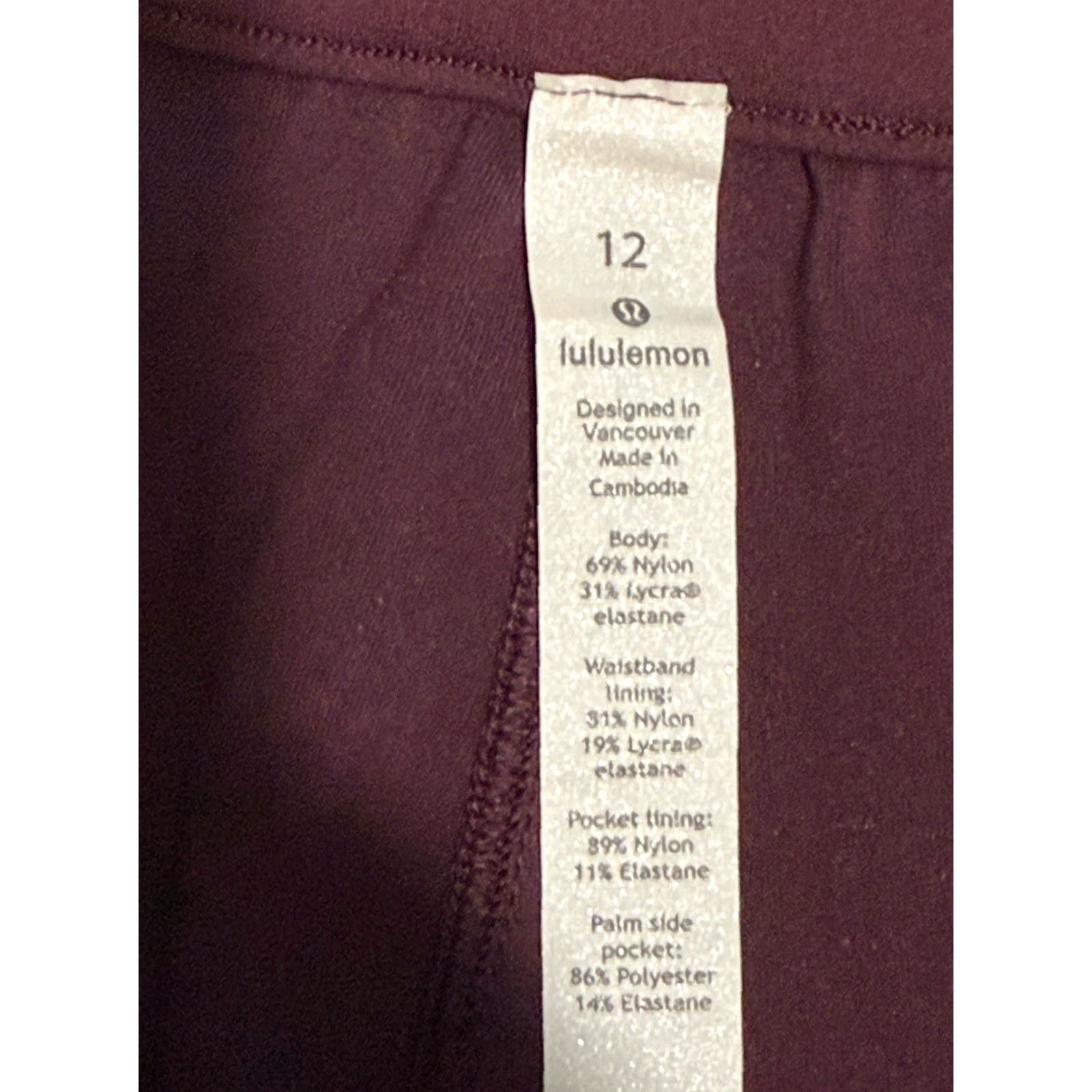 Lululemon VINTAGE Lululemon Keep Moving 7/8 Pant High Rise 12 Cassis Full-On Luxtreme Regular 27in Women Waist 32in Pockets Athleisure Size 34" / US 12 / IT 48 - 6 Thumbnail
